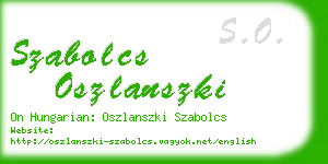 szabolcs oszlanszki business card